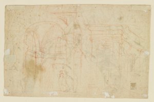 Studies of Angels and Cupids (Recto); Architectural Studies (Verso) by Alessandro Casolani