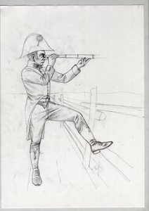 Napoleonic Soldier with Long View (Illustration) by Alessandro Lonati