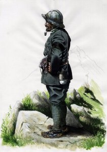 Alpine Hunter Officer of the Italian Army by Alessandro Lonati