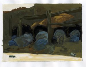 French Soldiers Sheltering in a Trench to Sleep by Alessandro Lonati