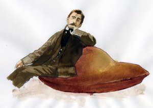 Marcel Proust sitting on his madeleine