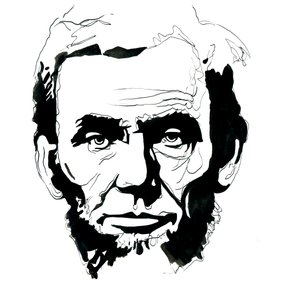 Portrait of American president Abraham Lincoln by Alessandro Lonati