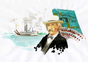 Portrait of Mark Twain by Alessandro Lonati