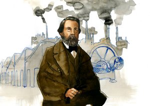 Portrait of Friedrich Engels (1820-1895), German socialist theorist and politician by Alessandro Lonati