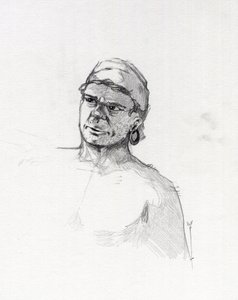 Portrait of a pirate (privateer) or bust of a sailor by Alessandro Lonati