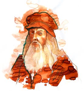 Portrait of Leonardo da Vinci by Alessandro Lonati