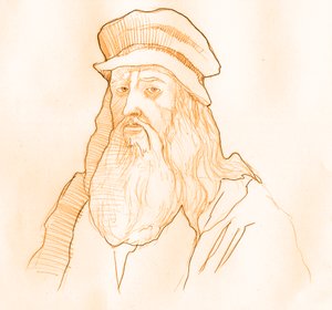 Portrait of Leonardo da Vinci by Alessandro Lonati