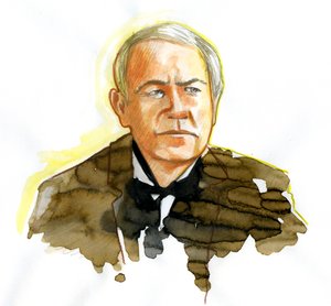 Portrait of Thomas Edison (1847-1931), physicist by Alessandro Lonati