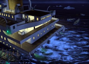 View of the transatlantic liner Titanic at the time of the sinking on 14 and 15 April 1912 by Alessandro Lonati