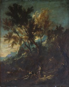 A Mountain Landscape with Pastoral Figures