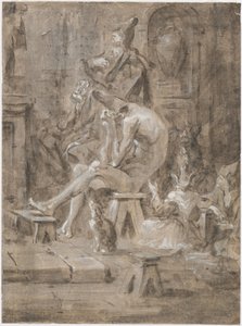 A Penitent at a Quaker Sermon by Alessandro Magnasco