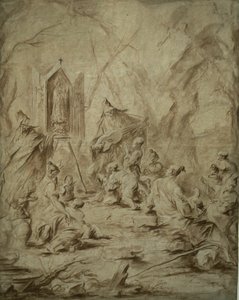 Ballad Singer at a Shrine of the Virgin by Alessandro Magnasco