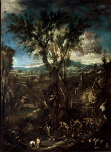Fantastic Landscape with Monks by Alessandro Magnasco