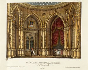 The Bedroom of Elmire (or Elmiro) Scenography for the Opera 