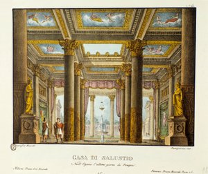 View of the House of Salustio. Scenography for the representation of Giovanni Pacini