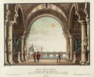View of the Hall of the Royal Palace Scenography for the Representation in 1829 of the Opera 