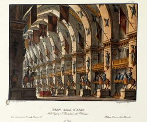 View of the Large Weapons Room. Scenography for the Opera 
