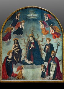 Madonna and Child with Saints by Alessio & Scheggini Michele da Larciano (known as Graffione) (1470 85) Baldovinetti