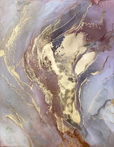 Golden Plum Marble Flow