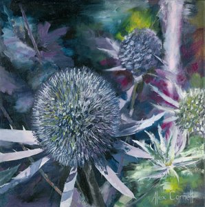Moody Blue Thistles by Alex Cornell