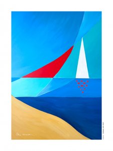 Geometric Beach Sailboats