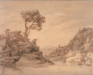 Landscape with Figure on the Bank of a Pool