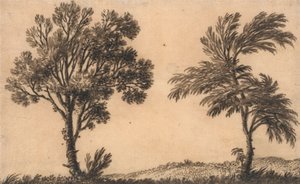 Study of Two Willows by Alexander Cozens
