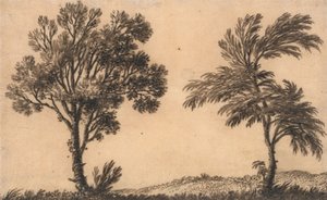 Study of Two Willows by Alexander Cozens