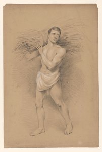 Standing Man with Bundle of Branches on Shoulder by Alexander Cranendoncq
