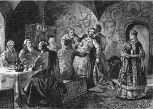 Prince Mikhail Vasiliyevich Skopin-Shuisky at the Feast of Count Vorotynsky by Alexander Efimovich Zemtsov