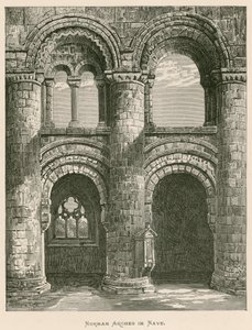 Jedburgh Abbey, Norman Arches in Nave by Alexander Francis Lydon