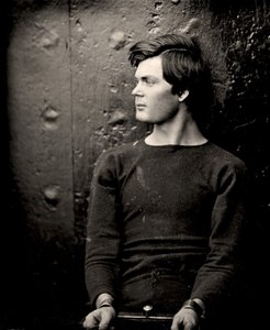 Lewis Powell in Wrist Irons Aboard the USS Saugus by Alexander Gardner