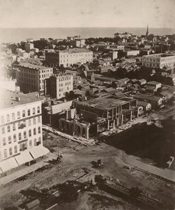 View east-southeast from the cupola of the courthouse in Chicago by Alexander Hesler