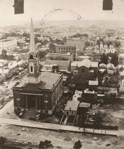 View south from the cupola of the courthouse in Chicago, 1858 by Alexander Hesler