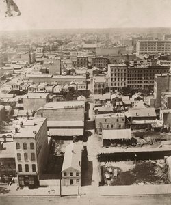 View west from the cupola of the courthouse in Chicago, 1858 by Alexander Hesler