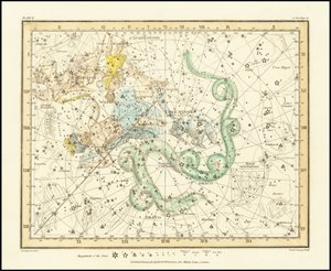 1822 - Ursa Minor - Little Bear also Showing Cassiopeia, Draco & Cepheus