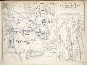 Map of the Battle of La Rothiere, published by William Blackwood and Sons, Edinburgh and London, 1848 by Alexander Keith Johnston