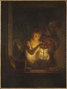 A Woman with A Lantern by Alexander Lauréus