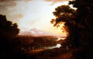 Italianate landscape with dancing peasants by Alexander Nasmyth