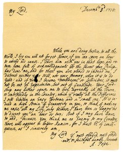 Letter from Alexander Pope to Charles Montagu, 3rd December 1714 by Alexander Pope