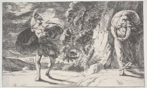 Fingal Encounters Carbon Carglass, first printed c.1773 by Alexander Runciman