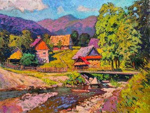 Colorful Mountain Village by Alexander Shandor