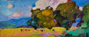 Vibrant Countryside Painting by Alexander Shandor