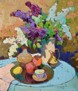 Vibrant Lilac Still Life by Alexander Shandor