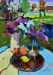 Vibrant Summer Lilac Still Life by Alexander Shandor