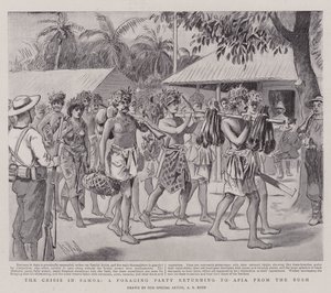 The Crisis in Samoa, a Foraging Party returning to Apia from the Bush by Alexander Stuart Boyd