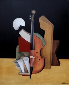Geometric Cello Still Life