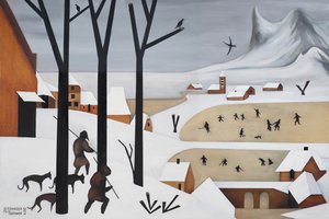 Hunters In Winter Village