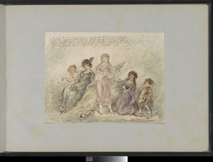 Landscape with Four Girls and a Boy by Alexander Ver Huell