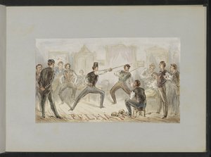 Sword Fight Between Two Men by Alexander Ver Huell